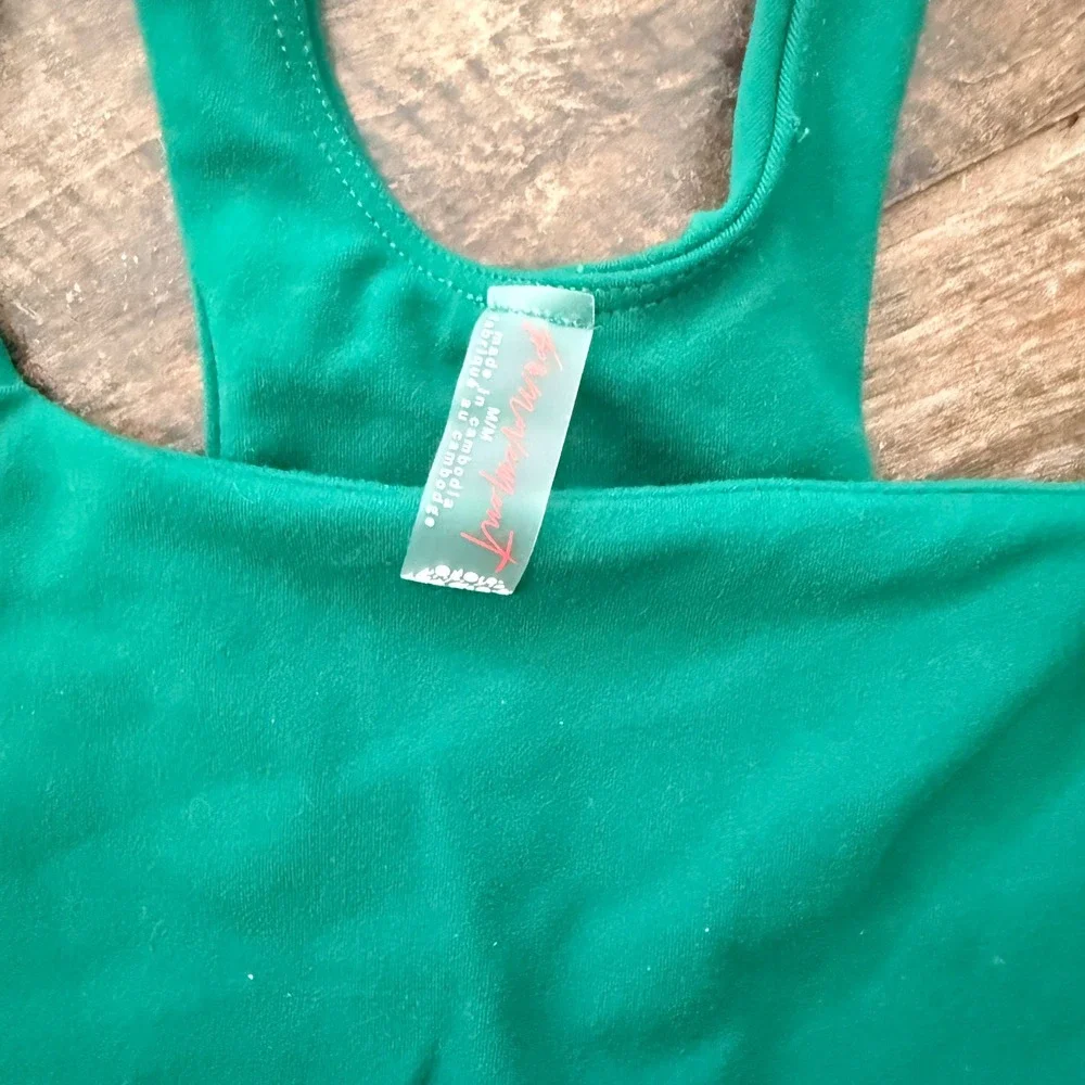 FP Movement Square Neck Sports Bra,Heritage Green,M (New)